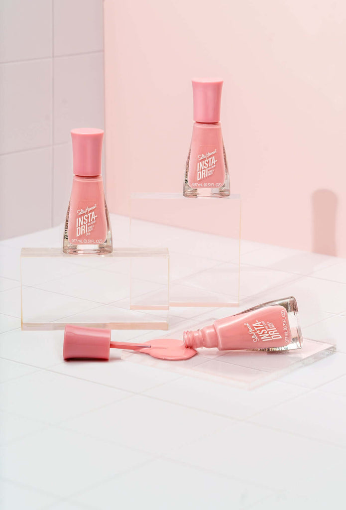 Blush coloured backdrop used in product shot of nail varnish, CM Props & Backdrops