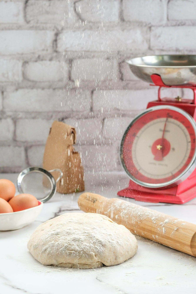 baking scene using Rough Brick Wall, photography backdrop from CM Props & Backdrops